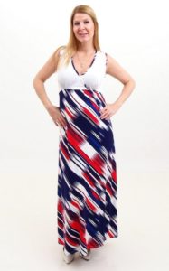 White-striped Maxi Dress