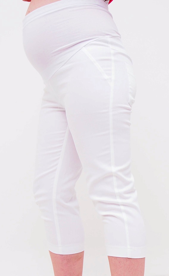 White Maternity Capri Pants