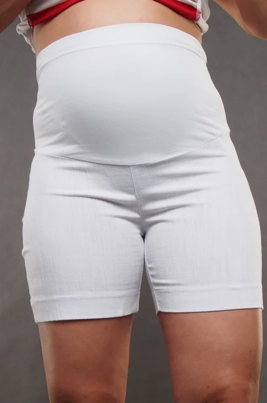 White Maternity Shorts